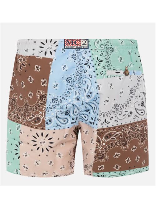 swim short with cord coulisse MC2 SAINT BARTH | CAPRESE-01230H1153 BANDANA ROUND PATCH